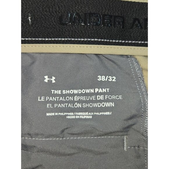 Under Armour Mens Showdown Golf Pants 38x32 Nylon/Elastane Beige - Picture 4 of 8